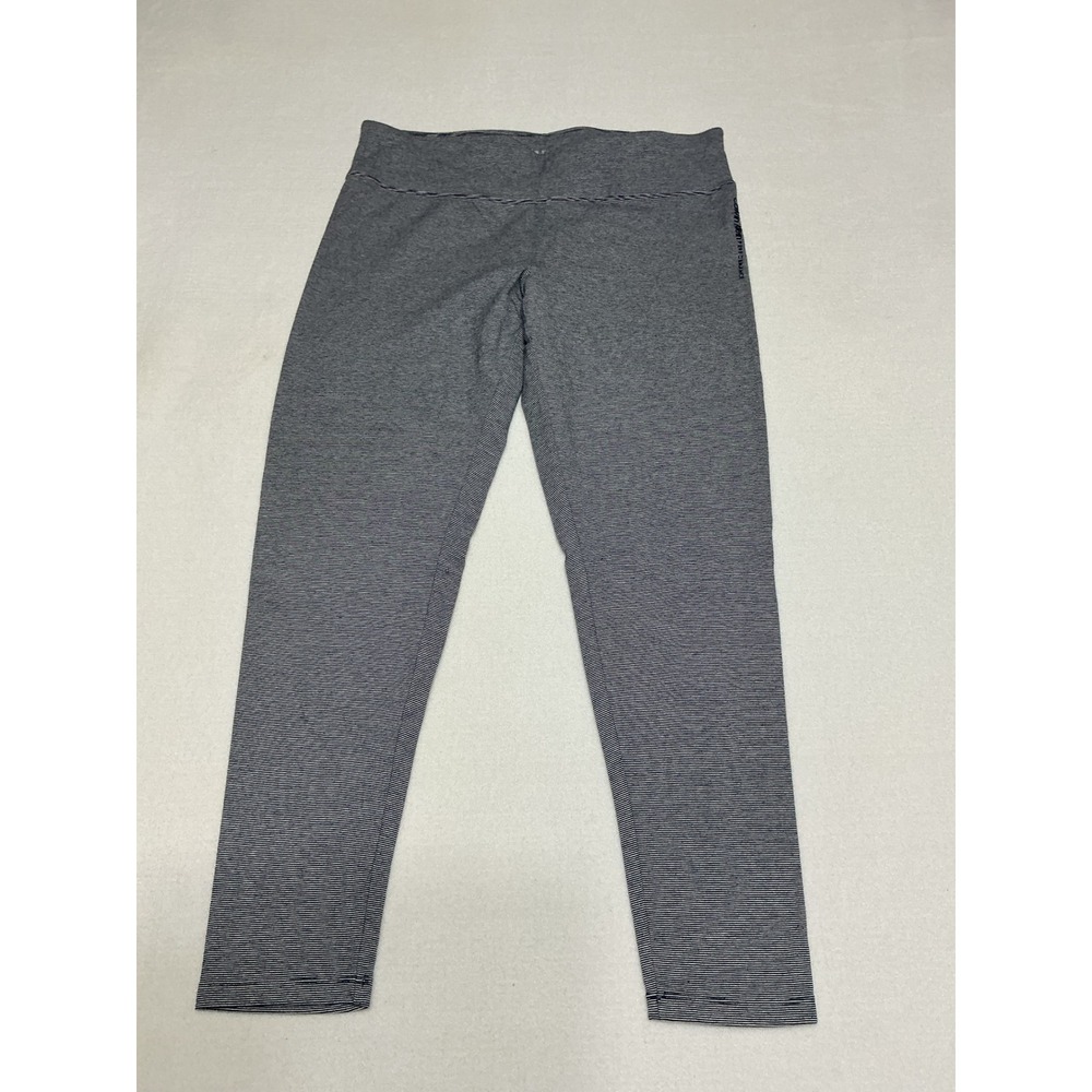 Calvin Klein Performance Womens XL Blue White Micro Stripe Stretch Leggings